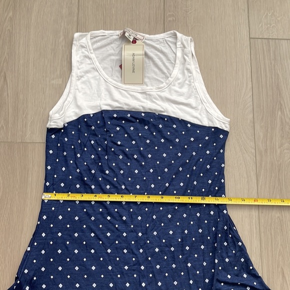 Blue / White Adam Levine  M short sleeve dress Hi low hem Made in USA - Picture 7 of 7